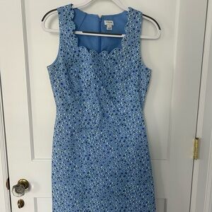 Blue floral Jcrew shift dress, size 4